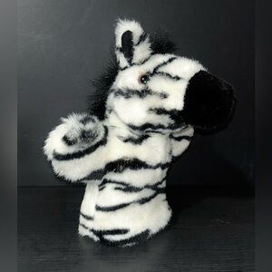 Rare Manhattan Toy Company ZEBRA Hand Puppet Vintage 90s Plush Animal